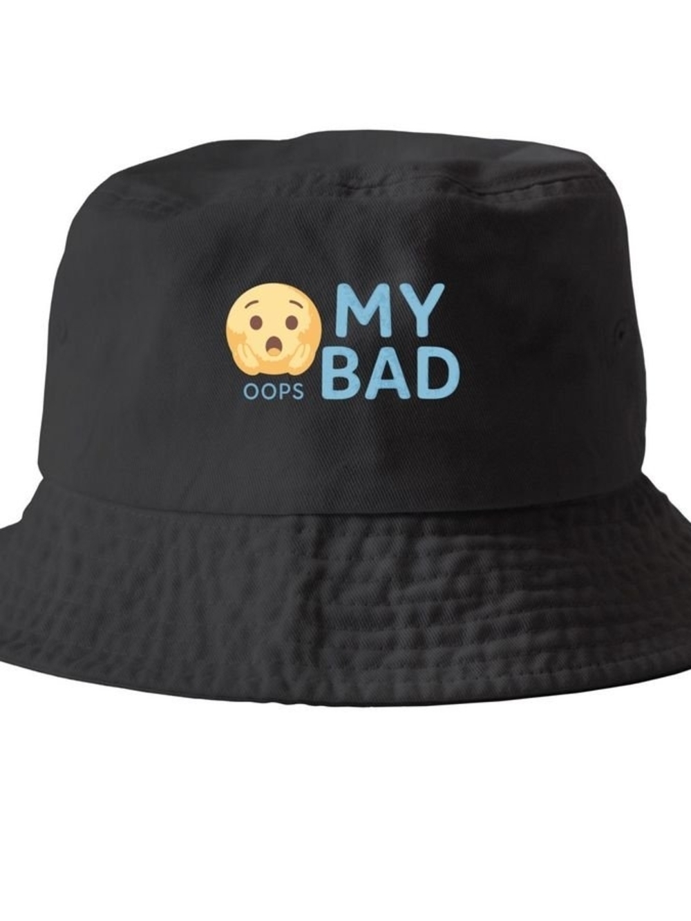 My Bad Emoji Black Bucket Hat